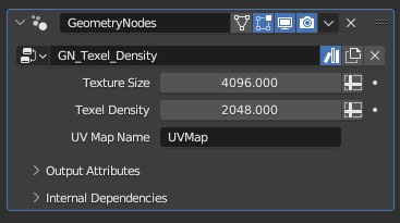 Texel Density Settings